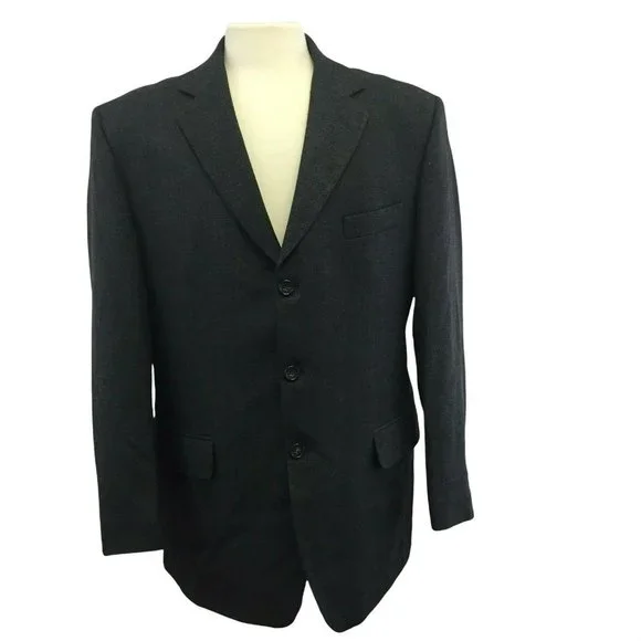 Borghese Suit Jacket Blazer Sports Coat Mens 54R Gray 2 Piece Virgin Wool Italy